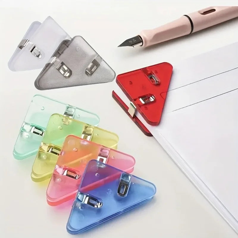 12-Pack Triangle Paper & Book Clips | Multifunctional Folder Set Paper Clip Set QXL