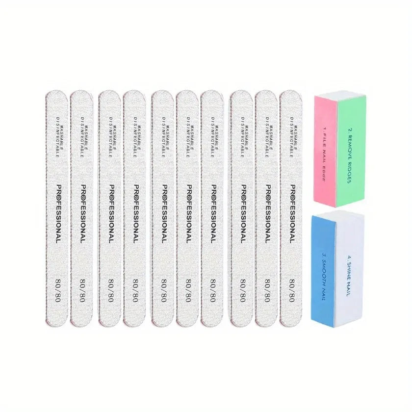 12-Pack Washable Nail Buffer Blocks & Shine Files | Manicure Nail Buffer Block Set QXL