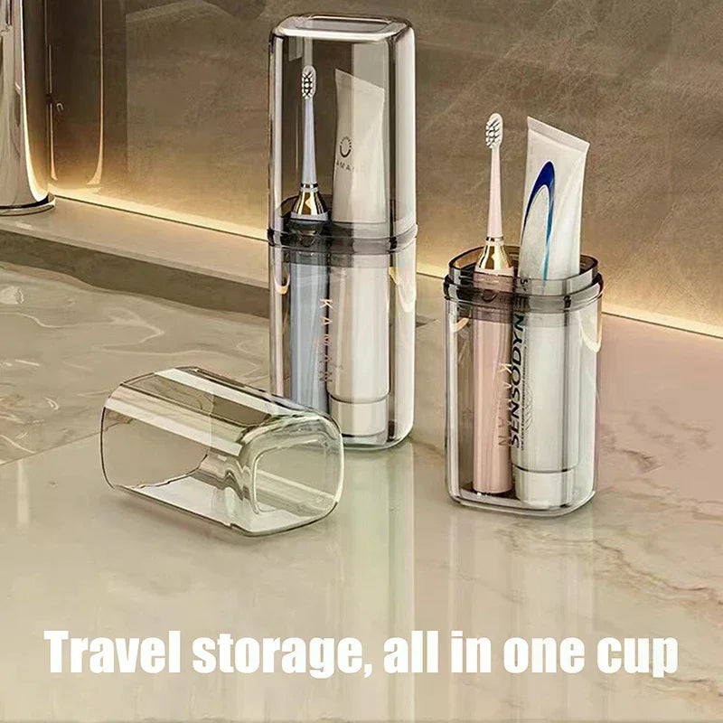 Portable Transparent Toothbrush Travel Case & Rinse Cup Toothbrush Travel Case QXL