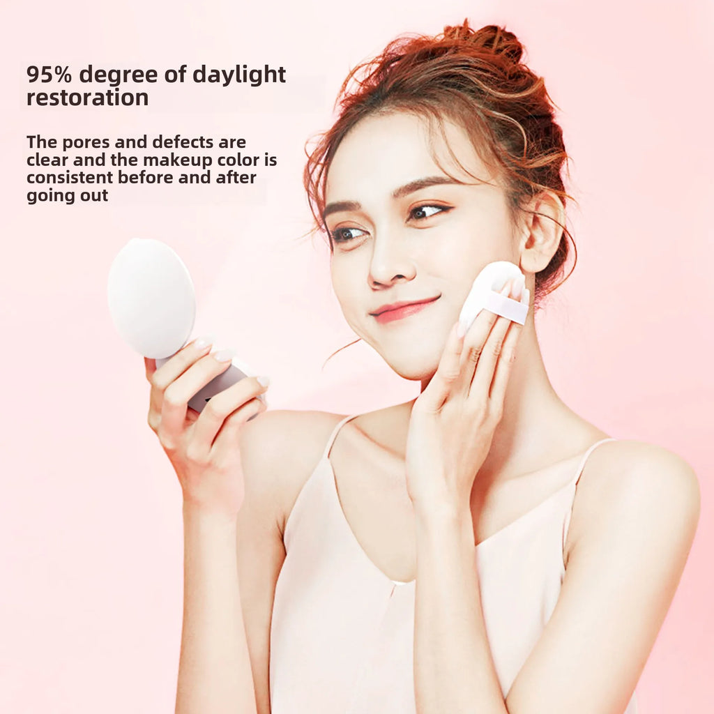 Mini Folding LED Makeup Mirror 2x Magnifying Compact Travel Compact Makeup Mirror QXL
