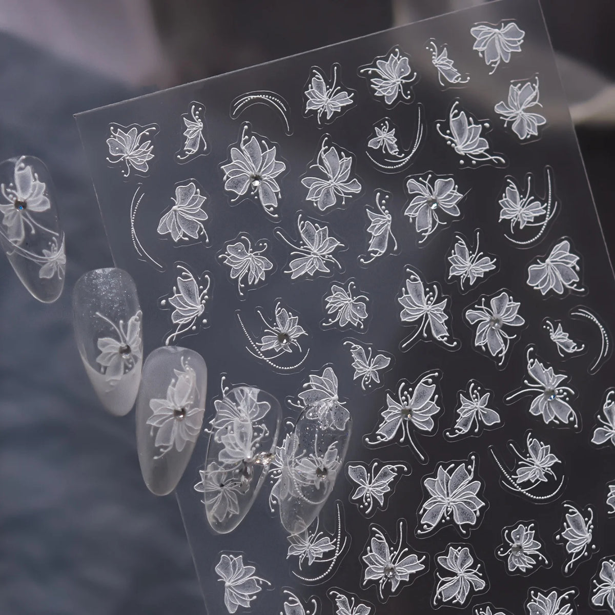 5D Butterfly Rhinestone Nail Stickers – Ballet Style Decals Nail Art Stickers QXL