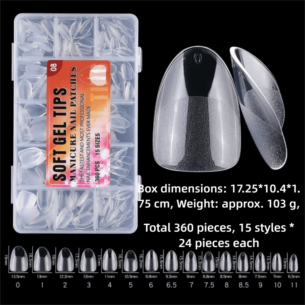 360-Pc Dual Nail Forms | Almond Oval Coffin Square Full Cover Dual Nail Forms QXL