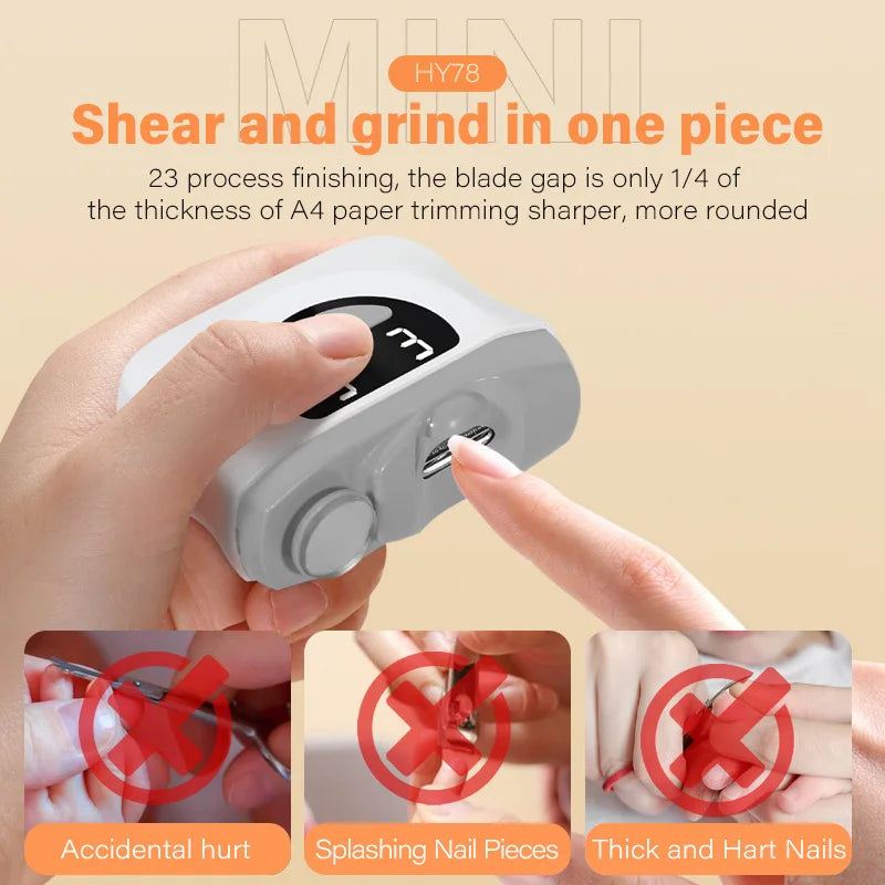 Portable Electric Nail File & Clipper Kit with LED Light Electric Nail Kit QXL