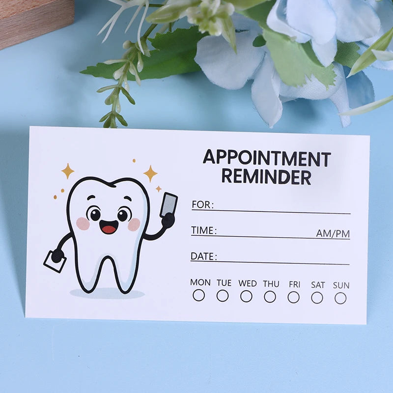 100-Pack Dental Appointment Reminder Cards – Tooth Design Appointment Reminder Cards QXL