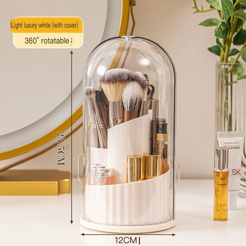 360° Rotating Dustproof Makeup Brush & Cosmetic Organizer Makeup Brush Organizer QXL