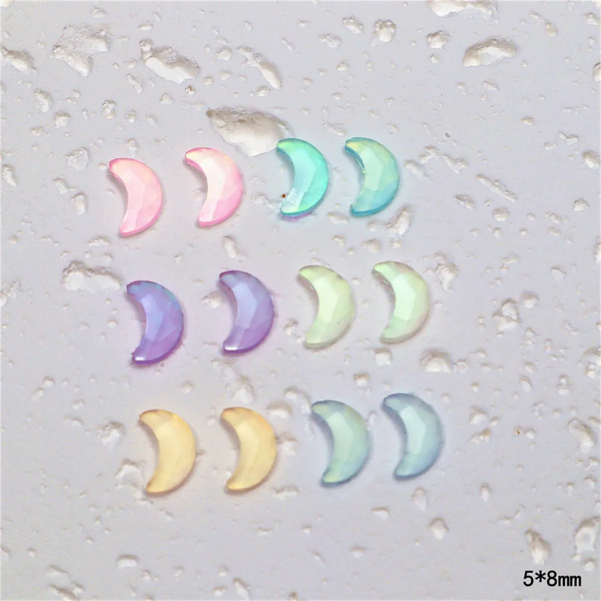 20-Pack Glow-in-the-Dark Star Moon Nail Charms | Resin DIY Nail Art Charms QXL