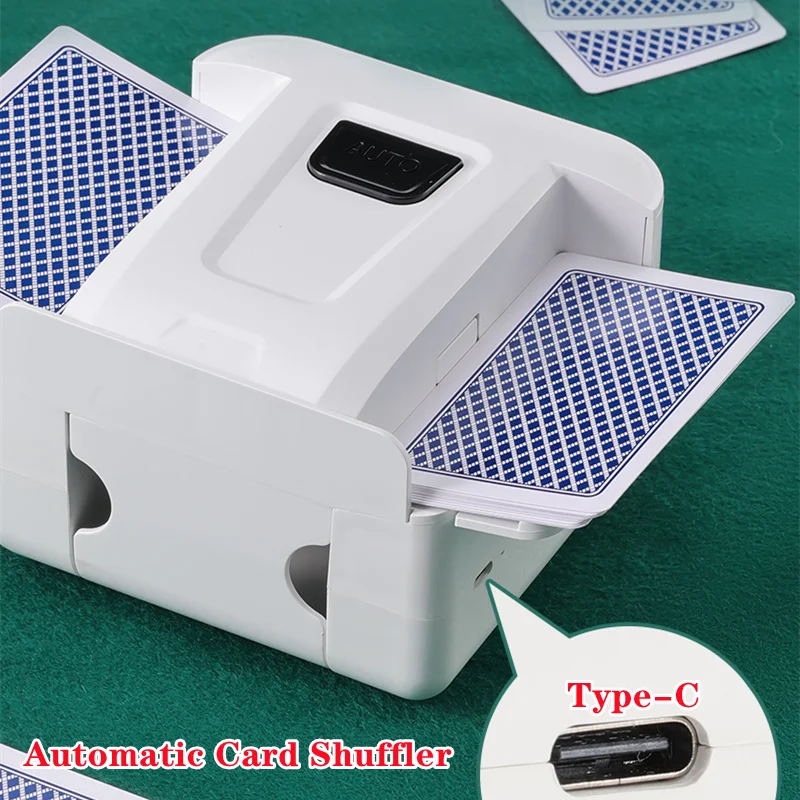Electric Automatic Card Shuffler | Rechargeable 2000mAh USB-C Electric Card Shuffler QXL