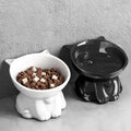 Raised Cat Bowl | Anti-Tip 15° Slanted Elevated Pet Feeder Elevated Pet Bowl QXL C