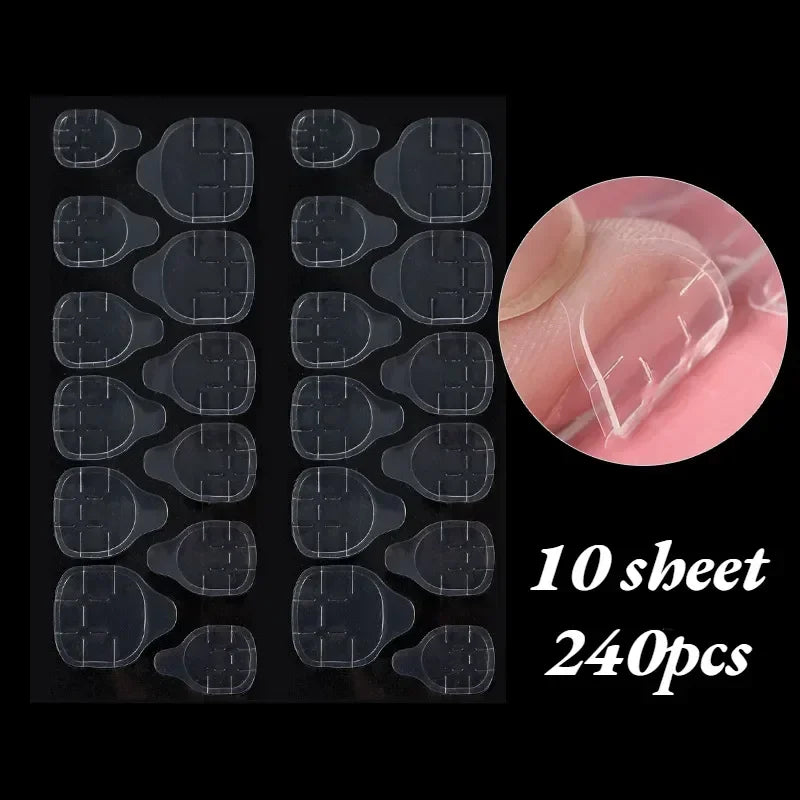 Double-Sided Nail Adhesive Tabs for Press-On False Nails Nail Adhesive Tabs QXL 10 sheet 240pcs China Mainland