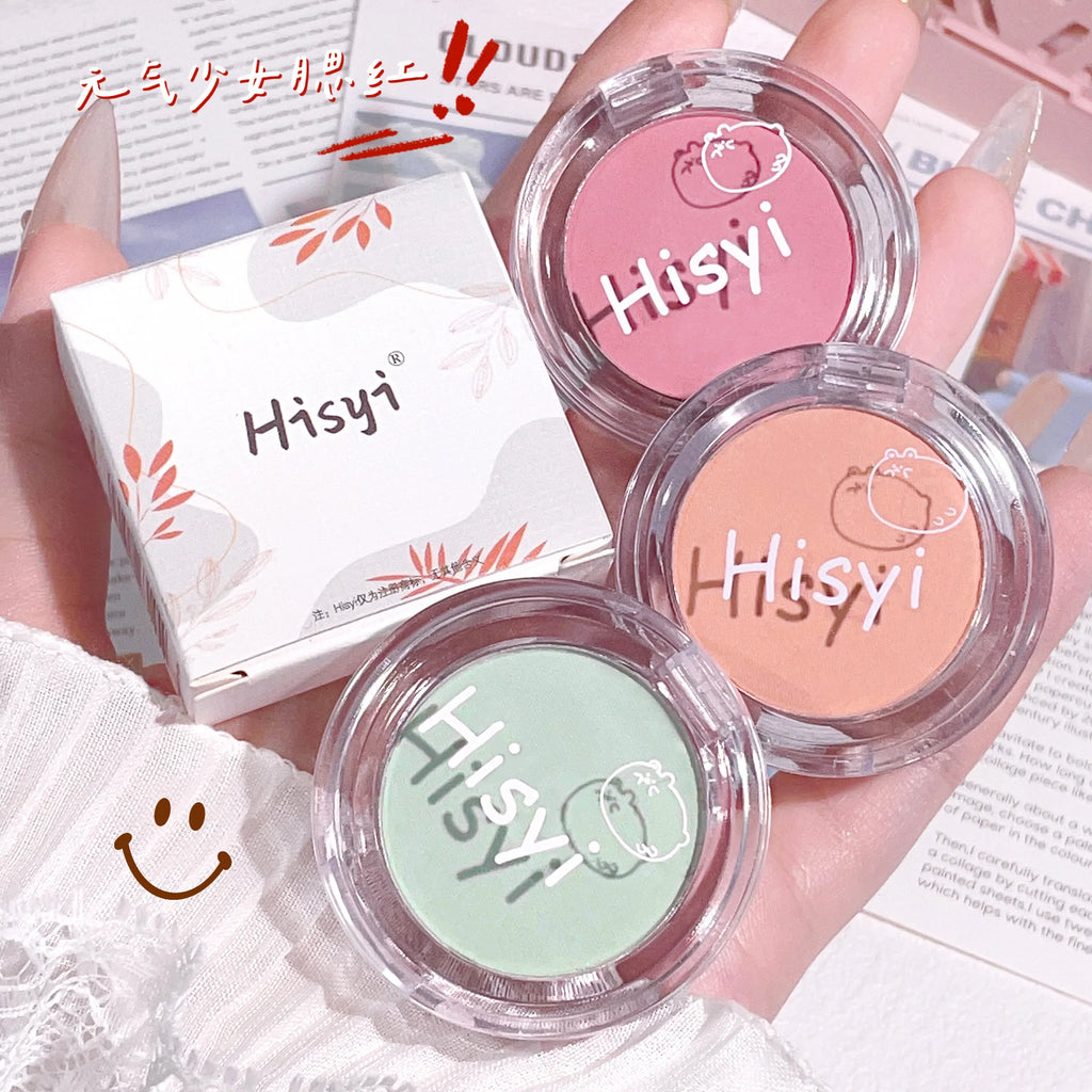 HISYI Matte Monochrome Blush Powder | Natural Nude Finish Matte Blush Powder QXL