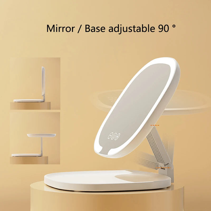 Foldable LED Lighted Makeup Mirror | 3 Color Vanity Mirror LED Vanity Mirror QXL