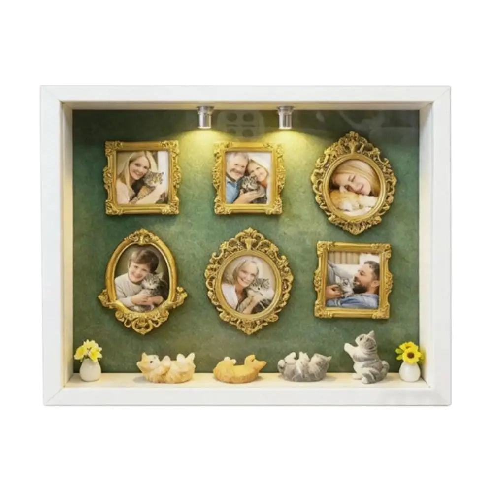Mini Museum Silhouette Memory Box | Gold Frame Photo Display Memory Display Box QXL