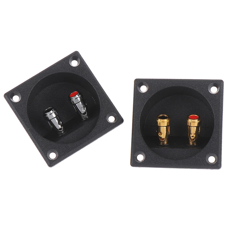 57mm Square Speaker Terminal Cup | Double Binding Post Gold Speaker Terminal Cup QXL