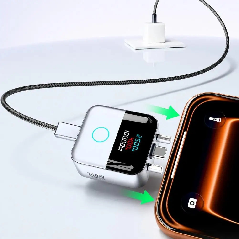 140W USB-C Auto-Disconnect Charger Adapter | Digital Display USB-C Charging Adapter QXL