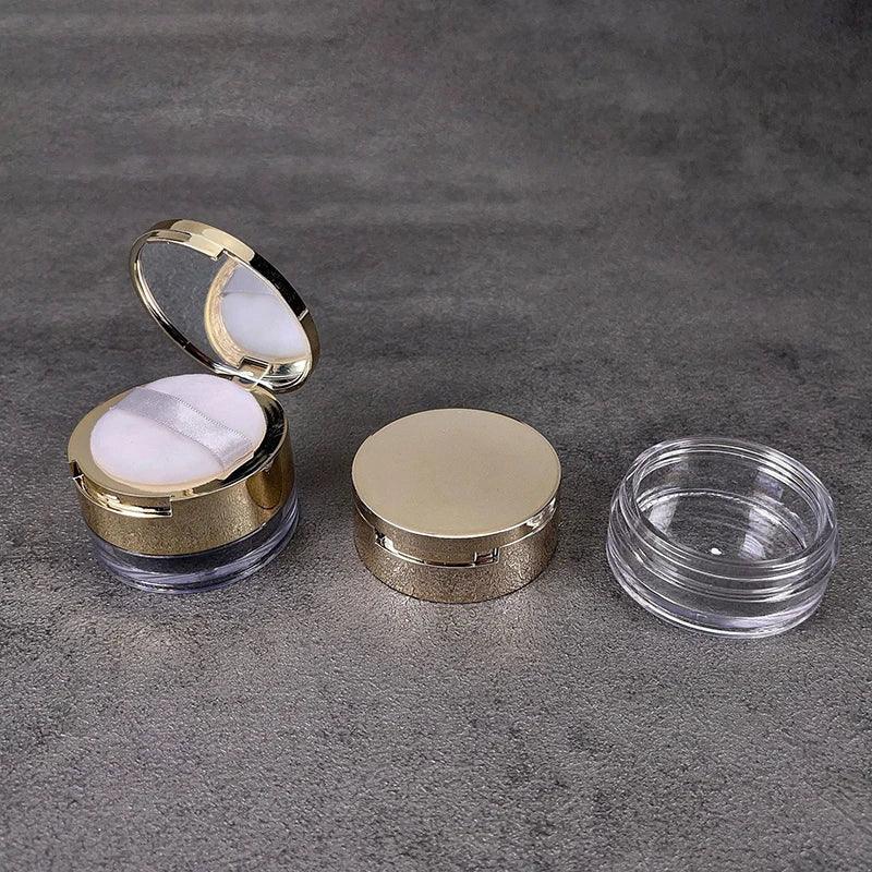 6g Empty Loose Powder Container with Sifter & Mirror | Travel Cosmetic Powder Jar QXL