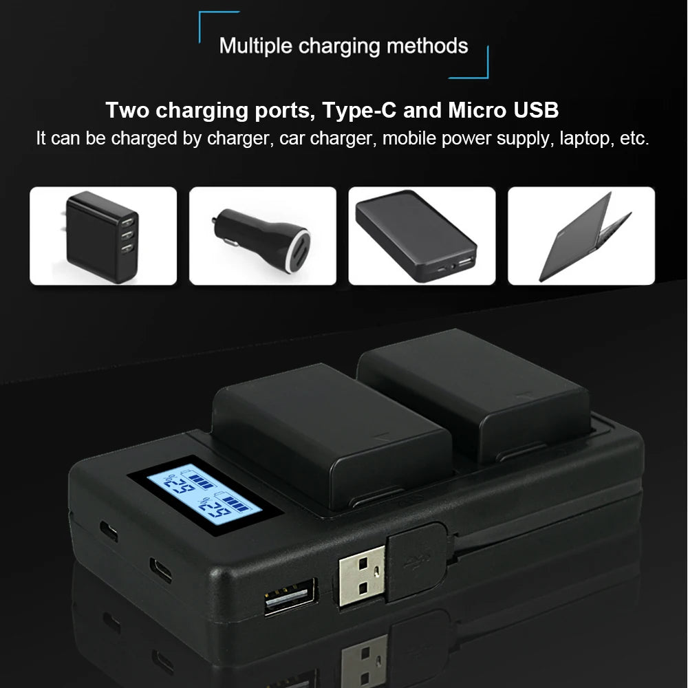 PALO EN-EL15C LCD Charger for Nikon Z5 Z6 Z7 D850 D780 D7500 Camera Battery Charger QXL
