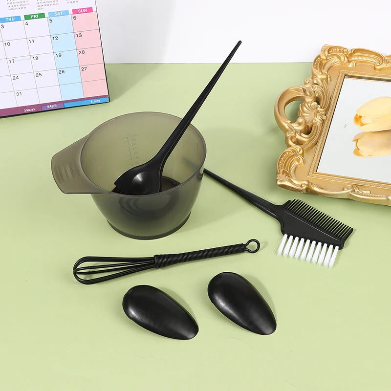 5-Piece Hair Dye Brush & Bowl Set | Ear Caps & Mixing Rod Hair Colouring Kit QXL
