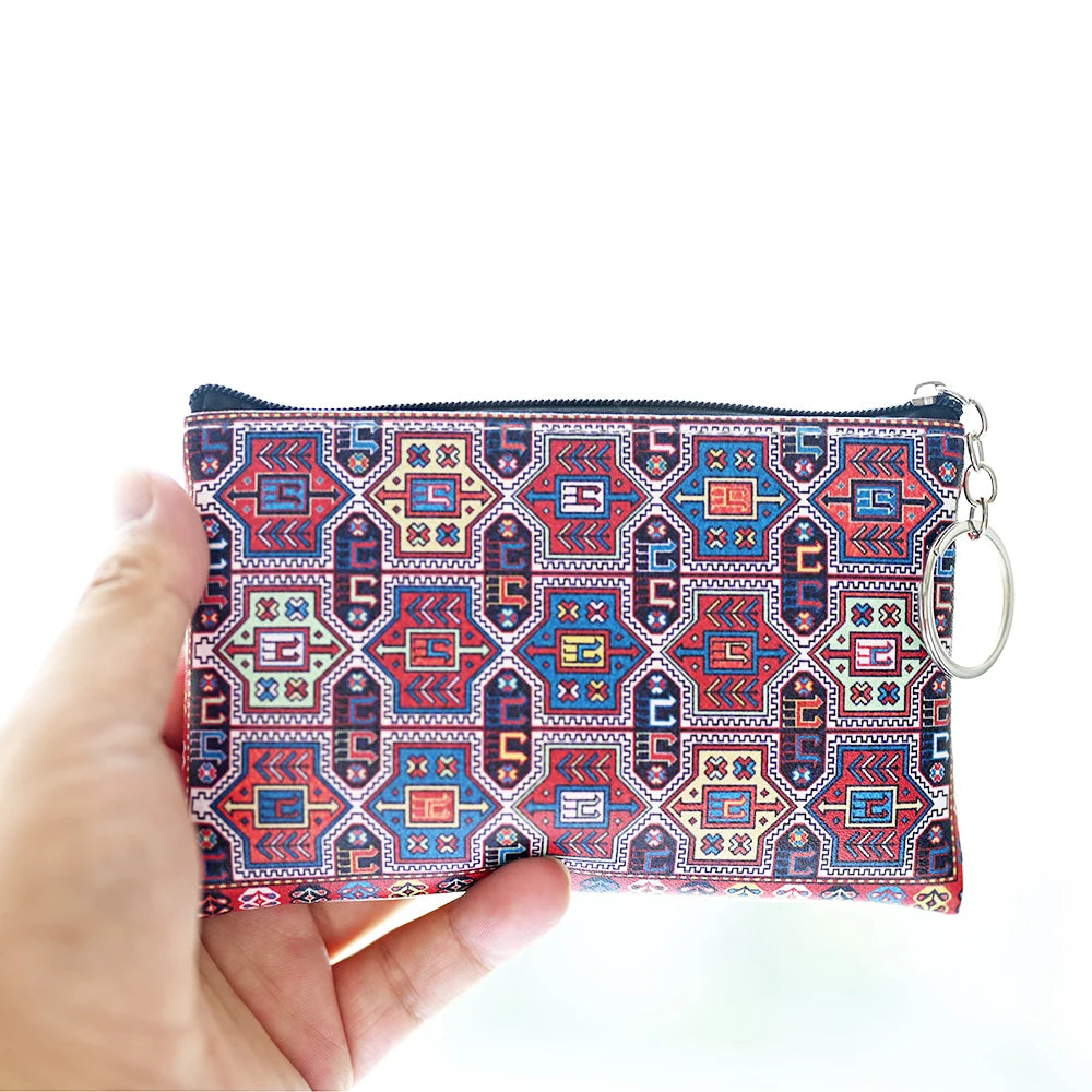 Vintage Printed Coin Wallet | Lightweight PU Unisex Purse Coin Wallet QXL
