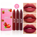 3-Color Matte Lip Crayon Set | Long-Lasting Transfer-Proof Matte Lipstick Set QXL DK1025-D