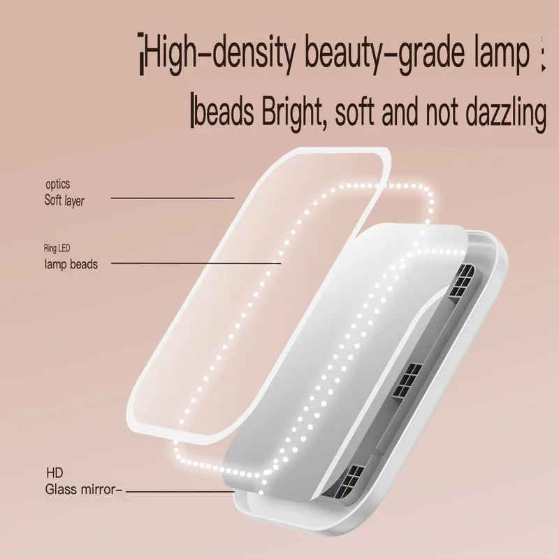 LED Lighted Makeup Mirror | Folding Leather Case, Rotating LED Makeup Mirror QXL