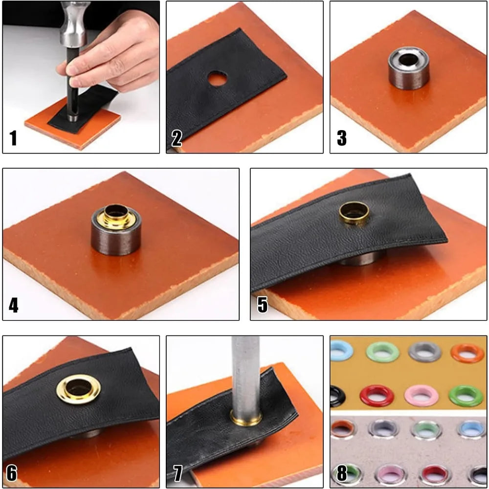 200-Set Metal Eyelets & Grommets 3mm | 10 Colors with Washers Craft Eyelets & Grommets QXL