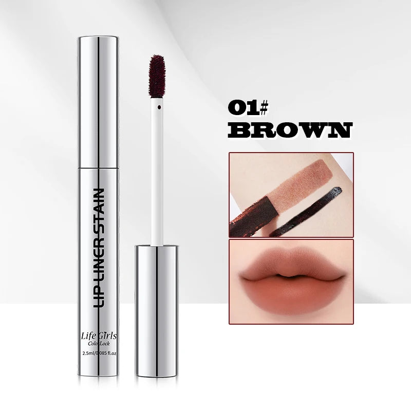 Life Girls ColorLock Lip Liner Stain – Waterproof & Non-Stick Lip Liner Stain QXL 01 Browm