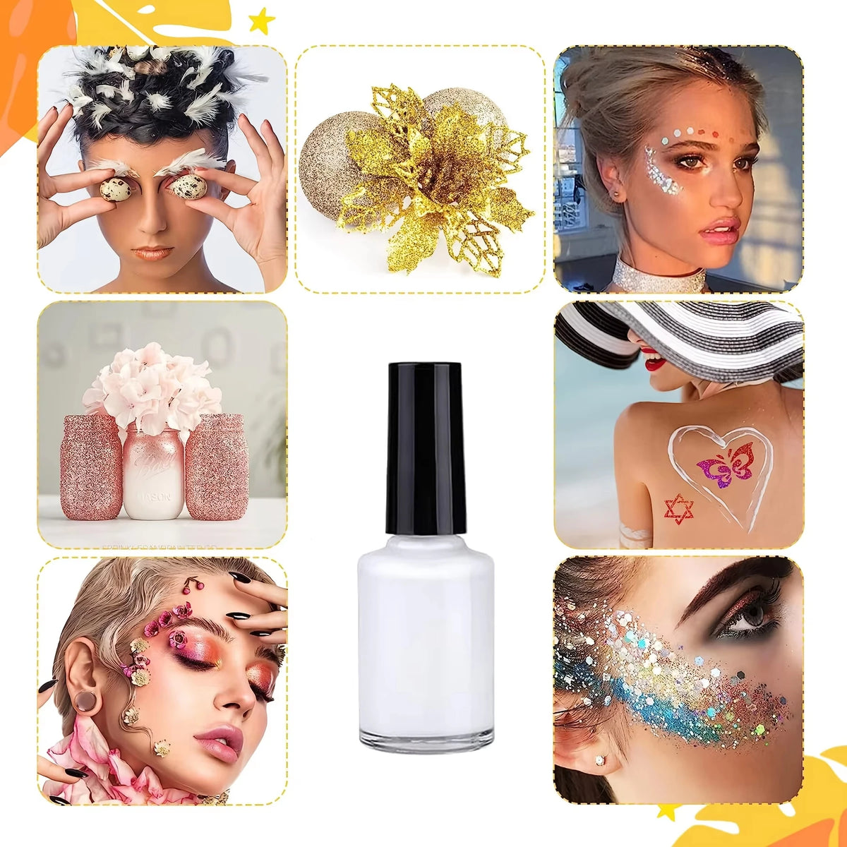 Waterproof Glitter Tattoo Glue | Body Art Adhesive for Parties Glitter Tattoo Adhesive QXL