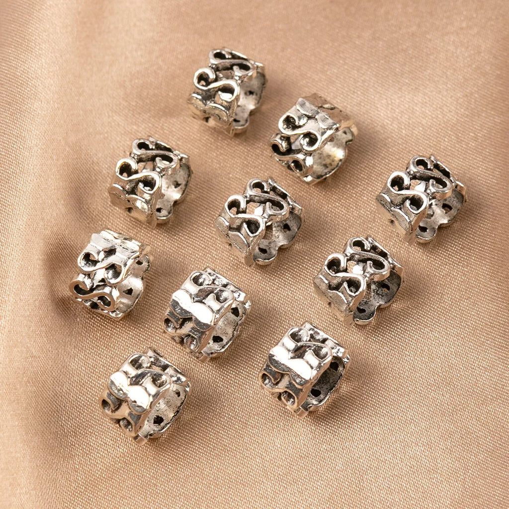 10-Pack Retro Gold Dreadlock Beads | Hair Braid Cuff Rings Hair Braid Beads QXL