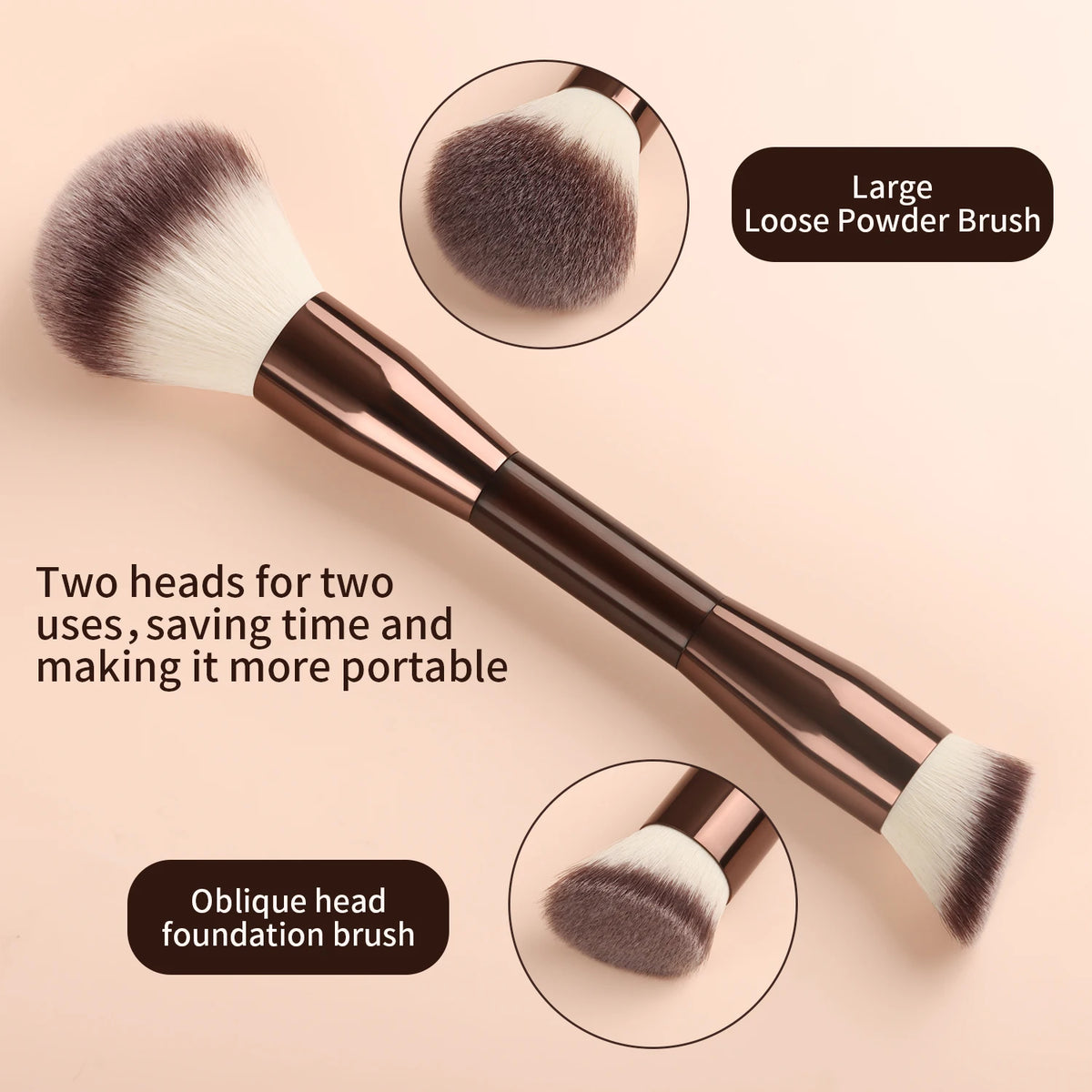 7-Piece Double-Ended Makeup Brush Set | Soft Fiber Angled Makeup Brush Set QXL