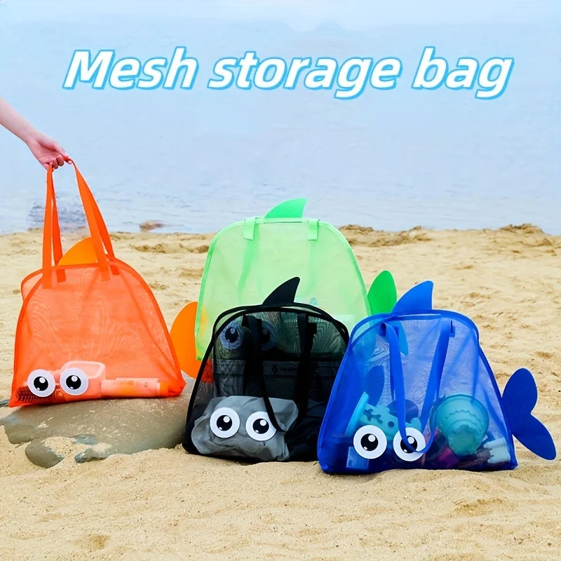 Kids Shark Beach Mesh Bag | Toys, Towels & Storage Tote Kids Beach Tote Bag QXL
