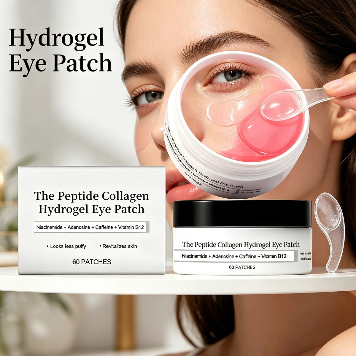 Collagen Hydrogel Eye Masks 60pcs | Firming & Brightening Hydrogel Eye Patches QXL