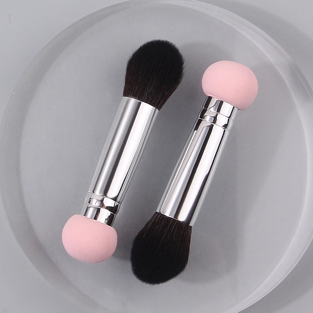 2-Pack Double-Ended Makeup Brushes | Foundation & Blush Set Makeup Brush Set QXL