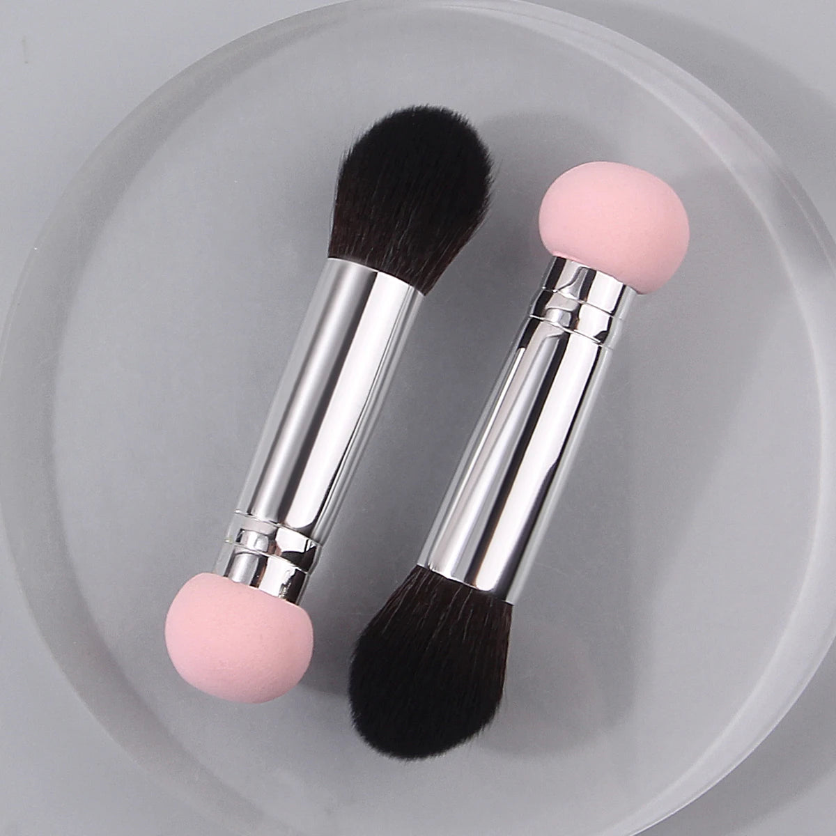 2-Pack Double-Ended Makeup Brushes | Foundation & Blush Set Makeup Brush Set QXL