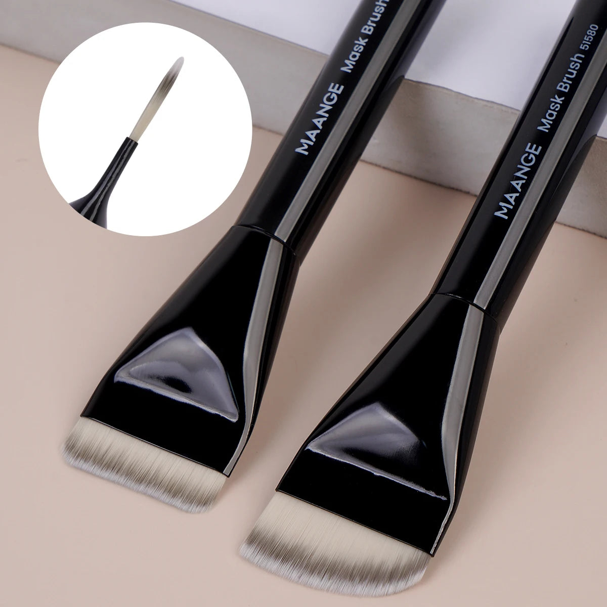 MAANGE 4-Pc Foundation & Contour Brush Kit with Sponge Makeup Brush Set QXL