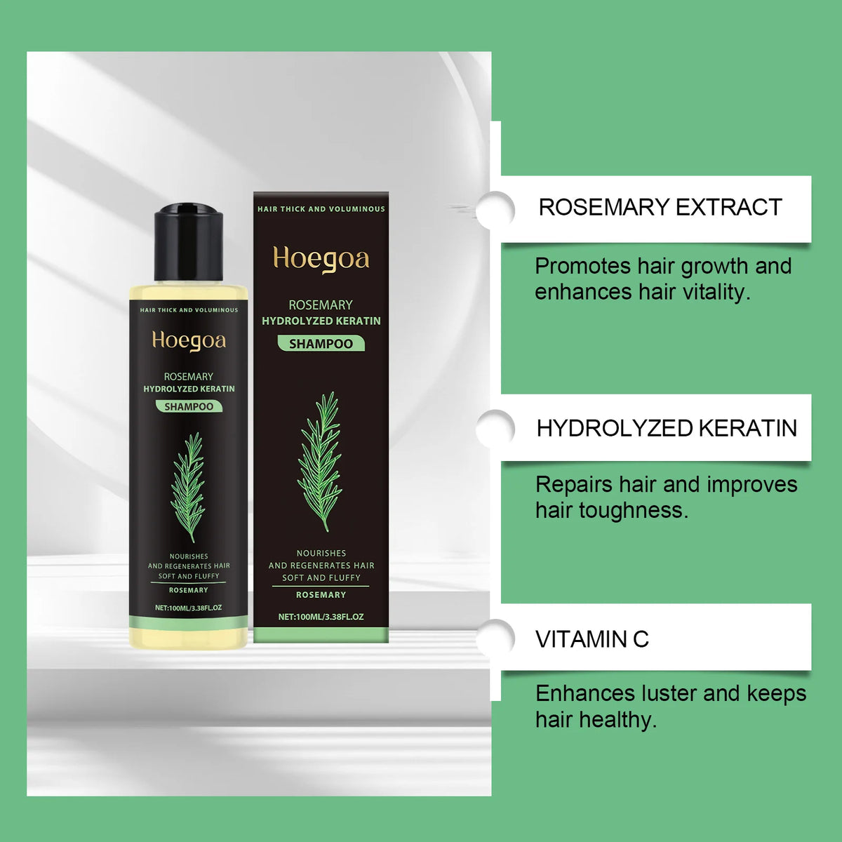 HOEGOA Rosemary Mint Shampoo – Volumizing & Thickening Volumizing Shampoo QXL