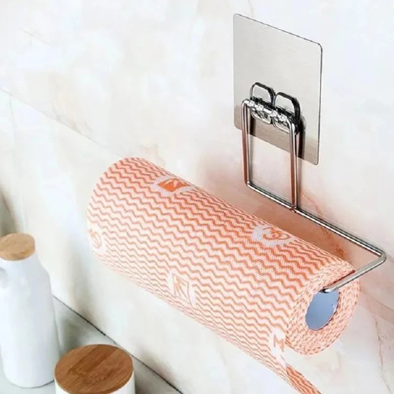 Stainless Steel Wall-Mount Paper Towel & Dish Cloth Rack Wall Towel Rack QXL
