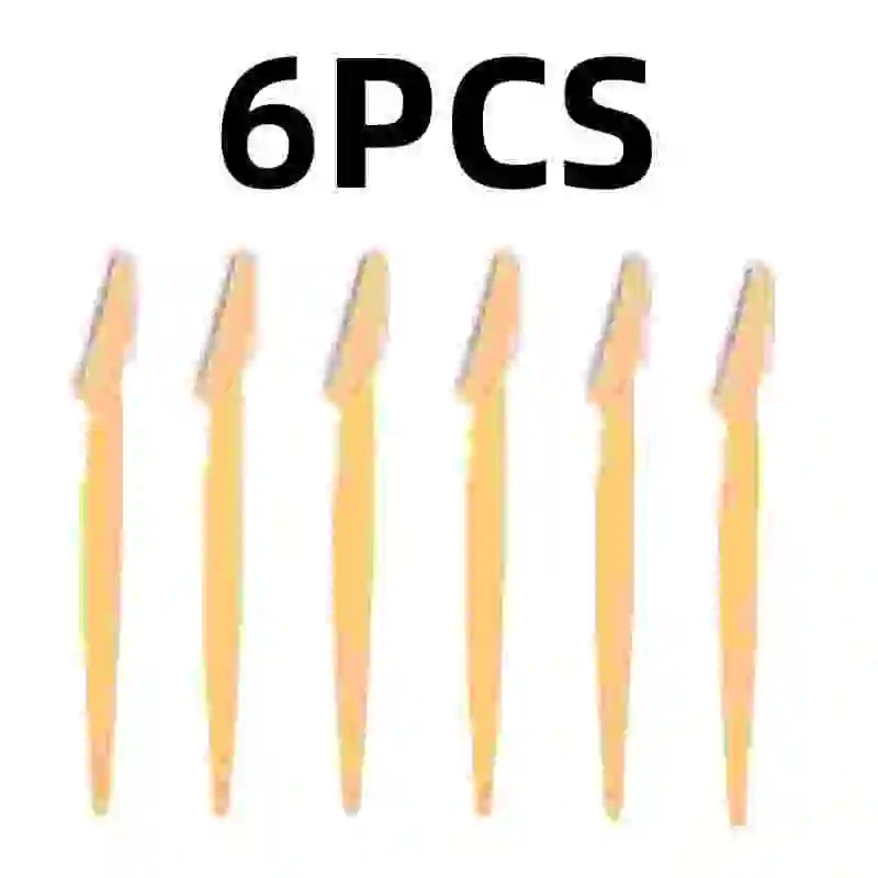 Eyebrow Trimmer Razor | Sharp Precision Grooming Tool Eyebrow Trimmer Razor QXL 6Pcs-Yellow