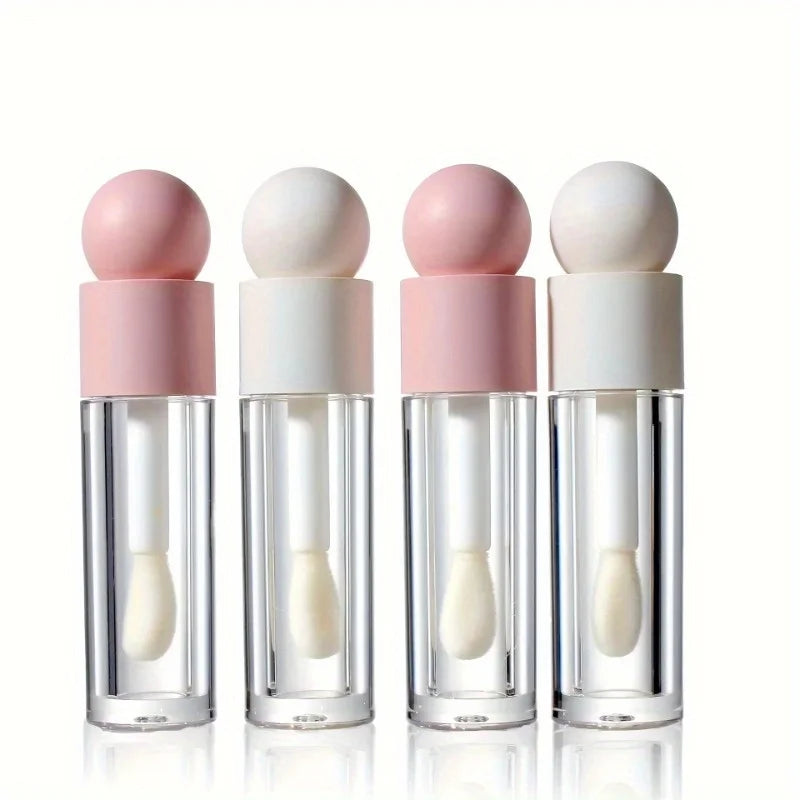 5ml Empty Lip Gloss Tubes | Large Brush Head, Matte Pink & Clear Lip Gloss Packaging QXL
