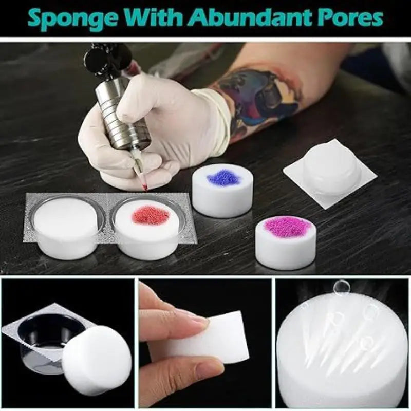 6-Pack Disposable Tattoo Dip Foam Cups | Needle Cleaning Caps Tattoo Cleaning Supplies QXL