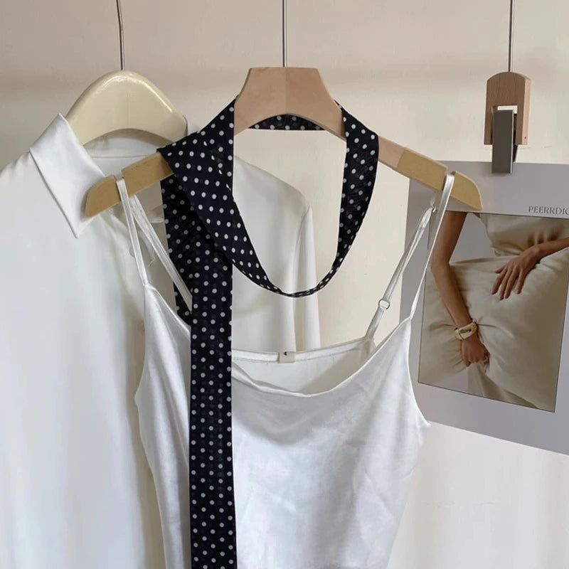 Women's Polka Dot Narrow Scarf 190cm | Headband, Bag Tie & Choker