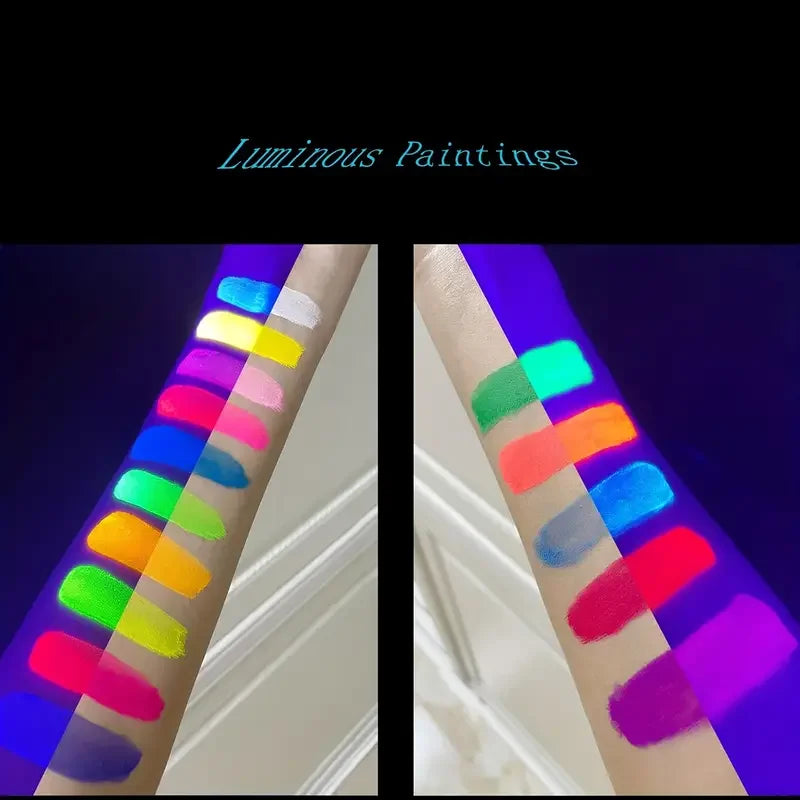 VERONNI UV Glow Face & Body Paint | Fluorescent Two-Colour UV Face & Body Paint QXL