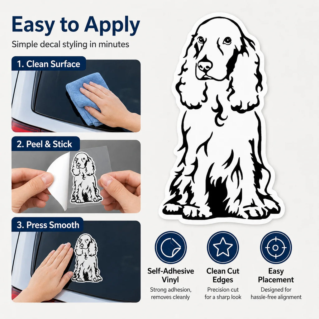 Cocker Spaniel Vinyl Decal | Waterproof Car & Laptop Sticker Vinyl Decal Sticker QXL