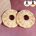 Handwoven Rattan Pendant Lampshade | Retro Basket Shade 2-Pack Pendant Lampshade QXL Default Title
