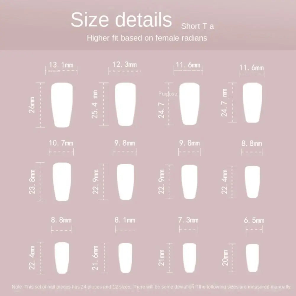Long Ballerina False Nails | Star Purple Glitter French Tips 24pc False Nail Tips QXL