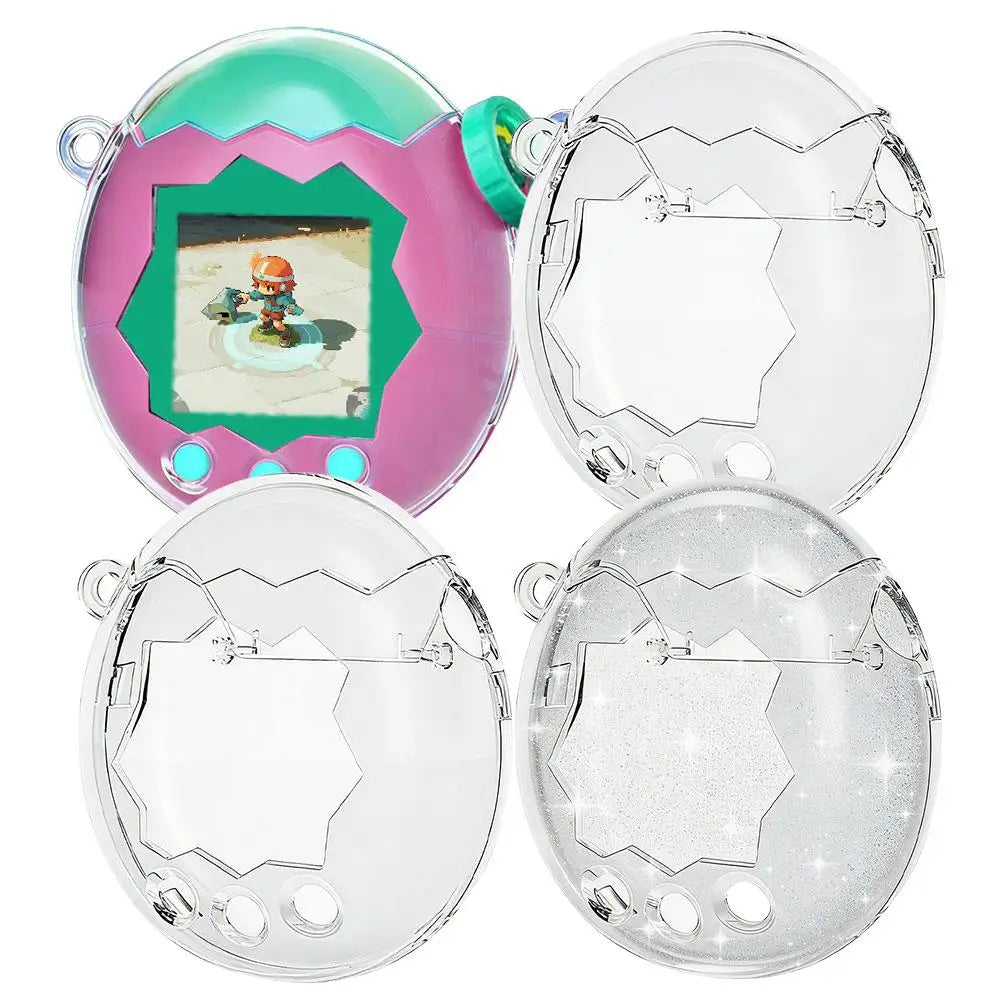 Tamagotchi Paradise Protective PC Case – Clear & Glitter Game Console Case QXL