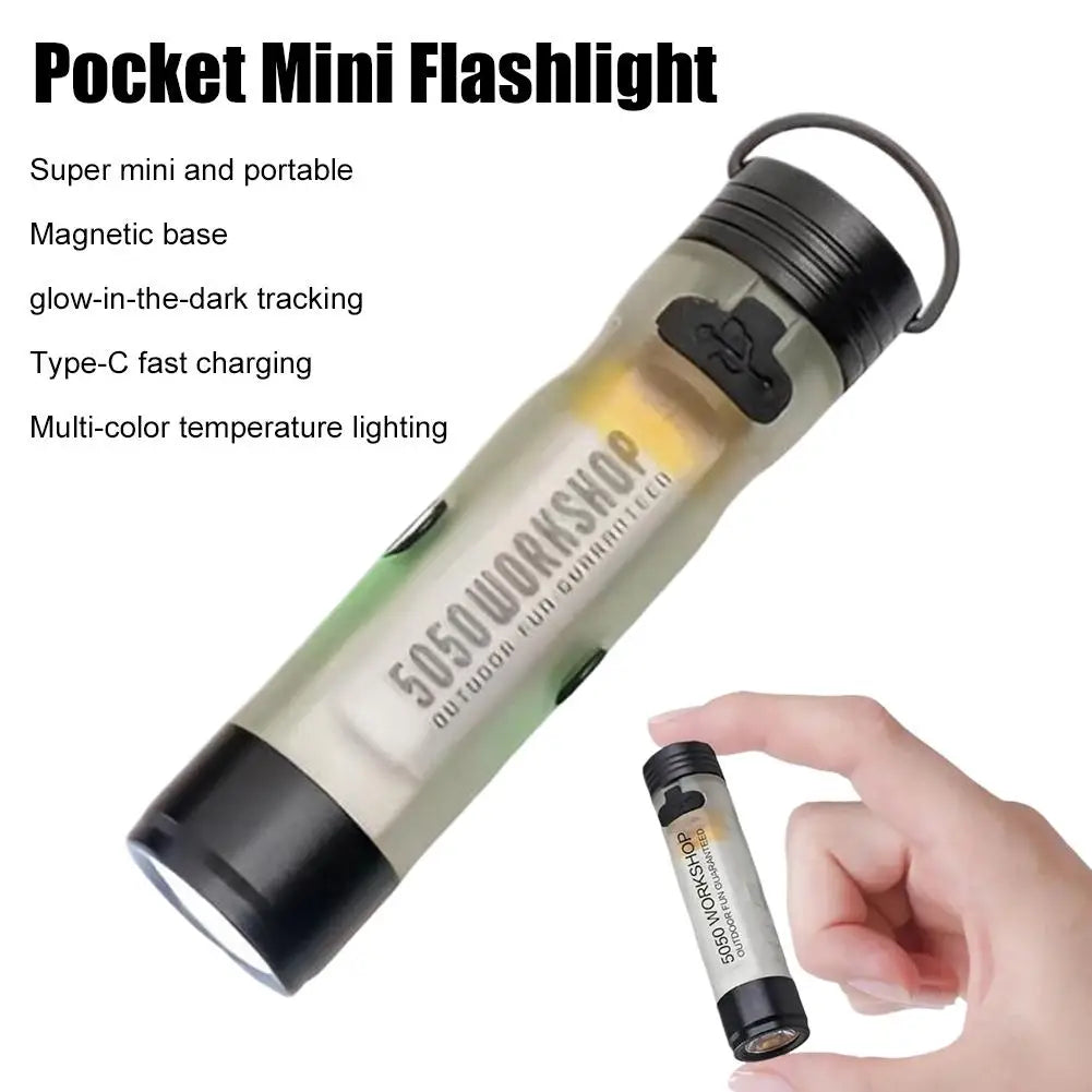Mini Keychain Flashlight | Dual-Light USB-C Rechargeable EDC Mini Keychain Flashlight QXL