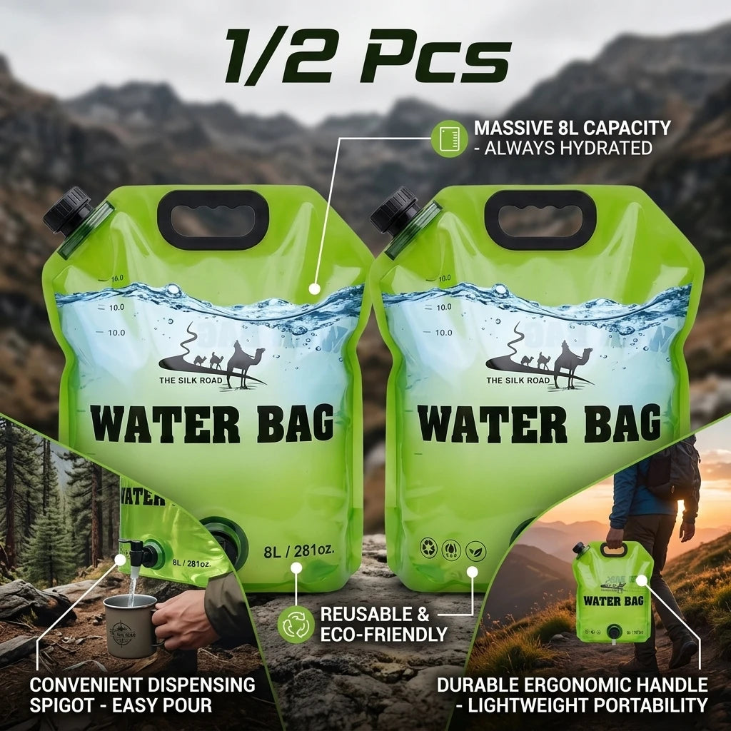 8L Foldable Camping Water Bag | Portable Collapsible Container Collapsible Water Container QXL