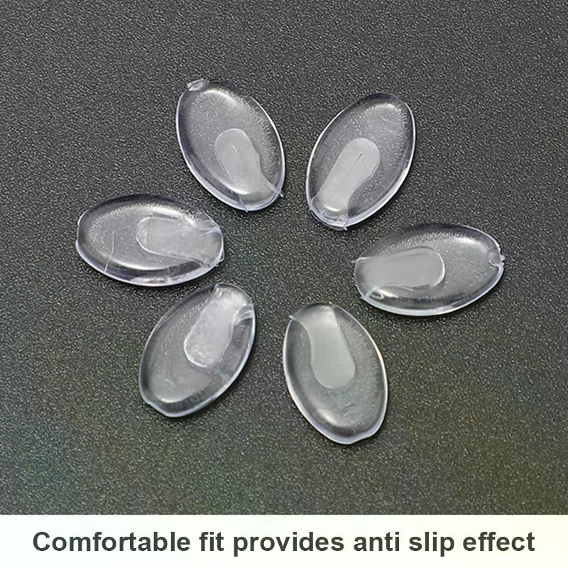 25-Pair Plug-In Eyeglass Nose Pads | Anti-Slip Transparent PVC Eyewear Nose Pads QXL