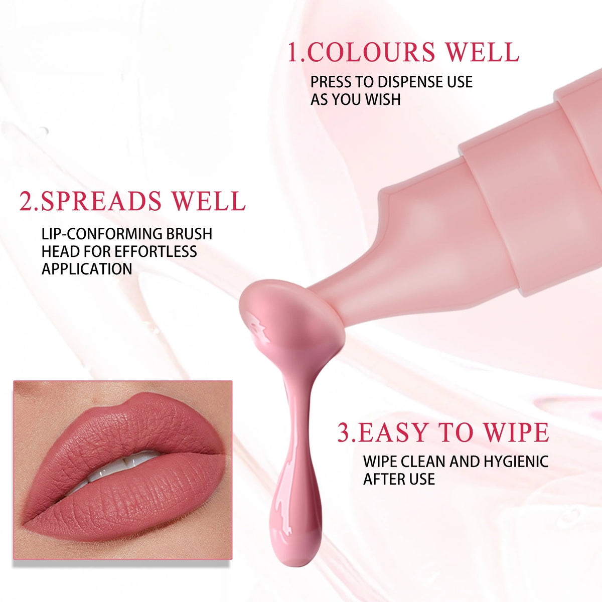Long-Lasting Hydrating Lip Gloss with Brush | Non-Smudge Lip Gloss QXL