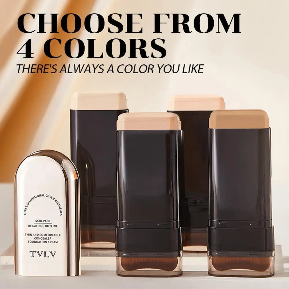 Waterproof Concealer Foundation Stick with Brush | Matte Finish Foundation Concealer Stick QXL